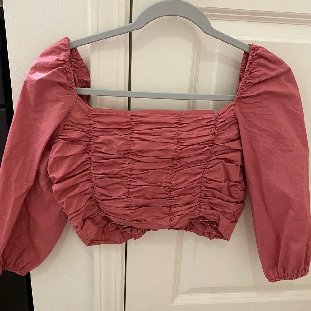 boohoo Pink Ruched Top
